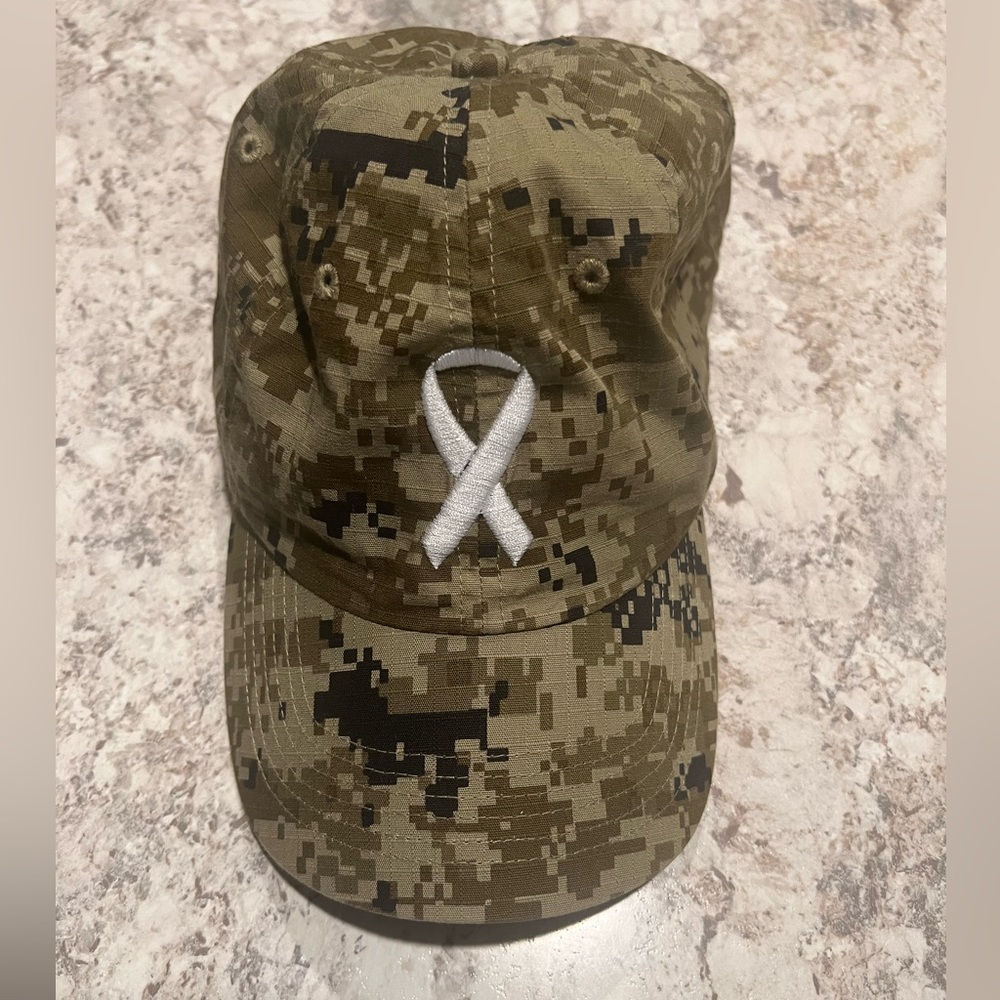 Cancer Awareness Camouflage Adjustable Camo Hat Cap Port Authority